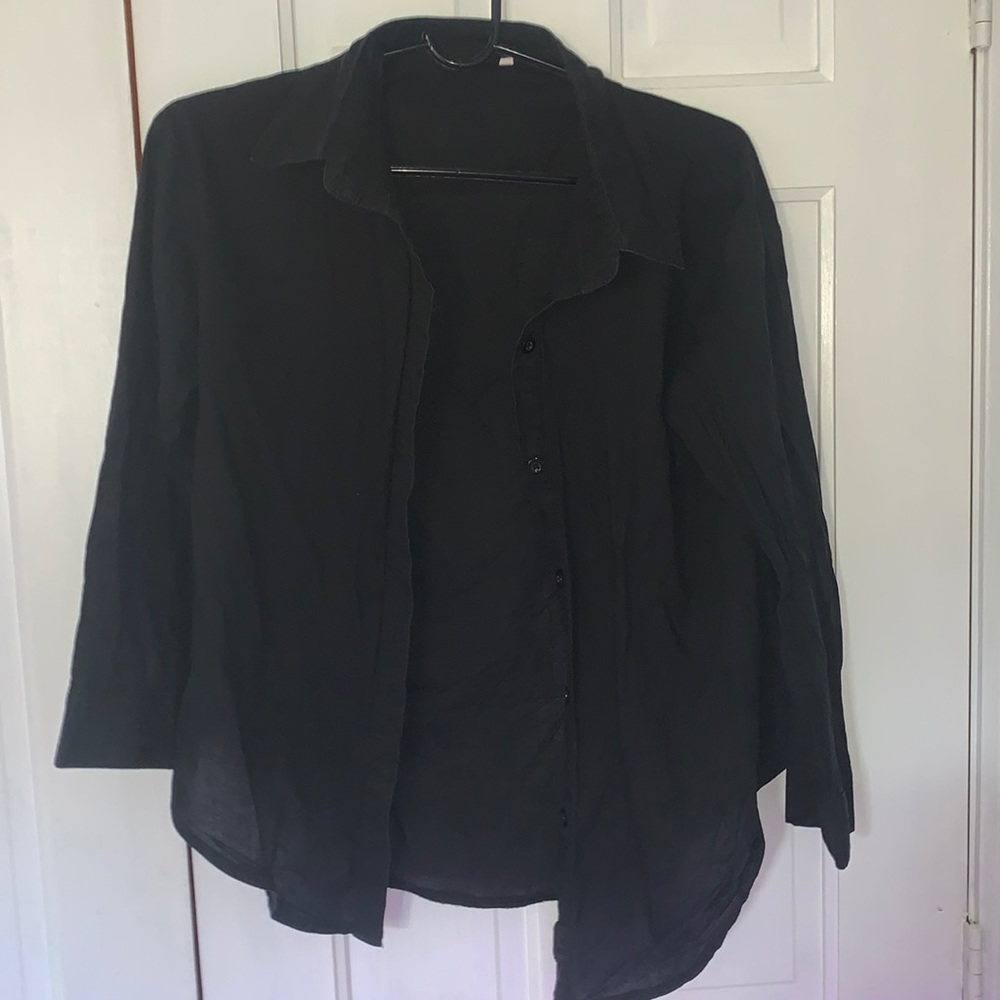 Black button down